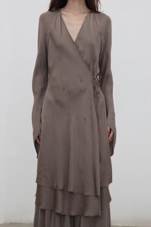 Mutedance 25 Autumn and Winter V-neck tie dress MD-MD25FW34-purple